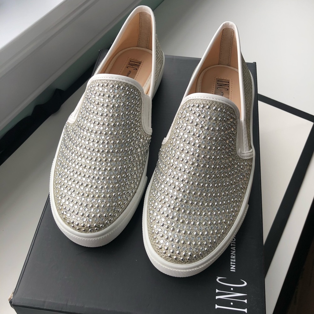 I.N.C. Crystal Studded Slip On Sneakers